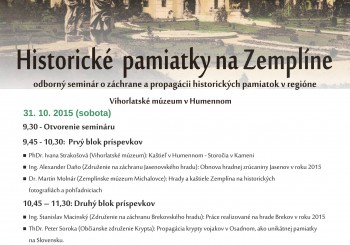 Historické pamiatky na Zemplíne (odborný seminár)